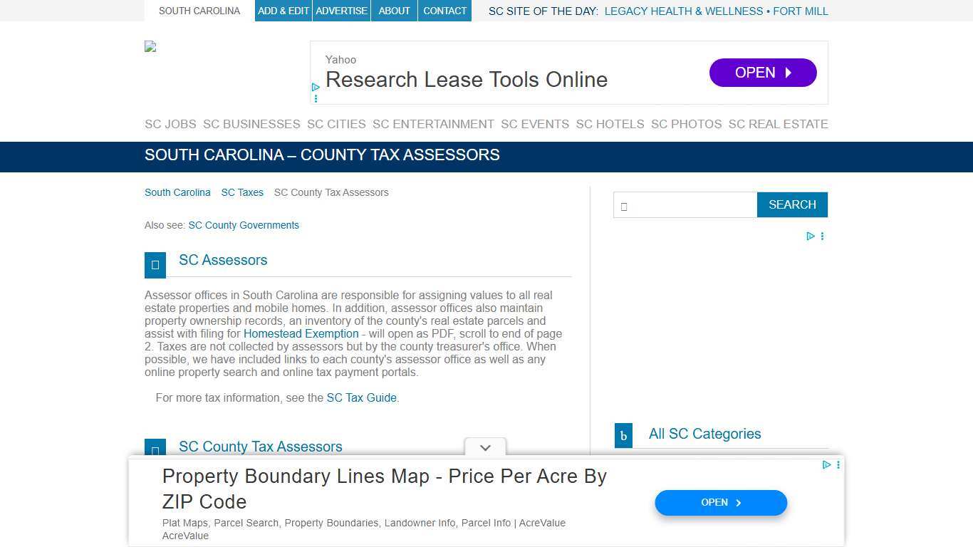 South Carolina - County Tax Assessors